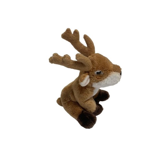 Demdaco Nat and Jules Plush Elk Deer Stuffed Animal Toy Beige White - Picture 4 of 4